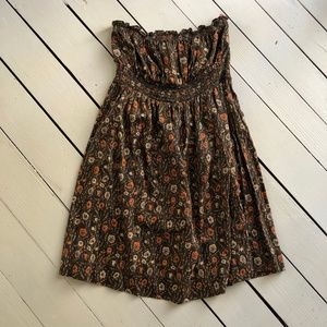 Brown floral boho dress